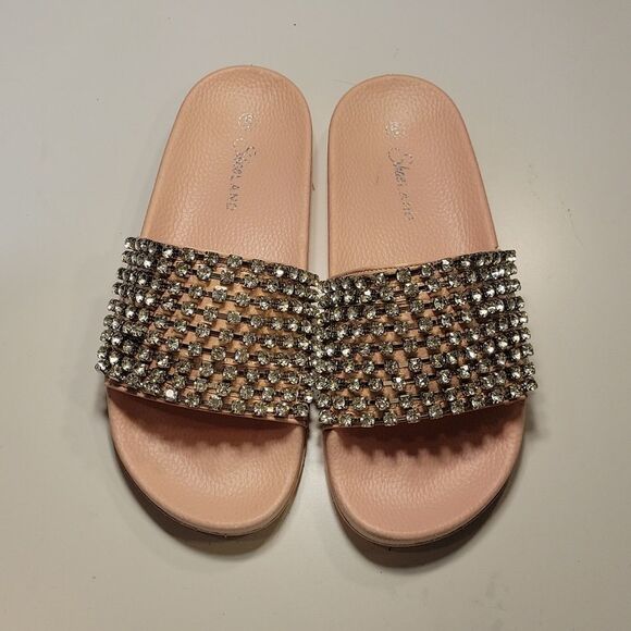 BRAND NEW HERSTYLE CHEERFUL RHINESTONES EMBELLISHMENTS SLIDES SANDAL - Picture 4 of 16